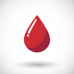 Blood drop flat vector icon