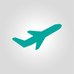 Obraz premium Airplane flight tickets air fly travel takeoff silhouette element. Plane symbol. Travel icon. Flat design. 