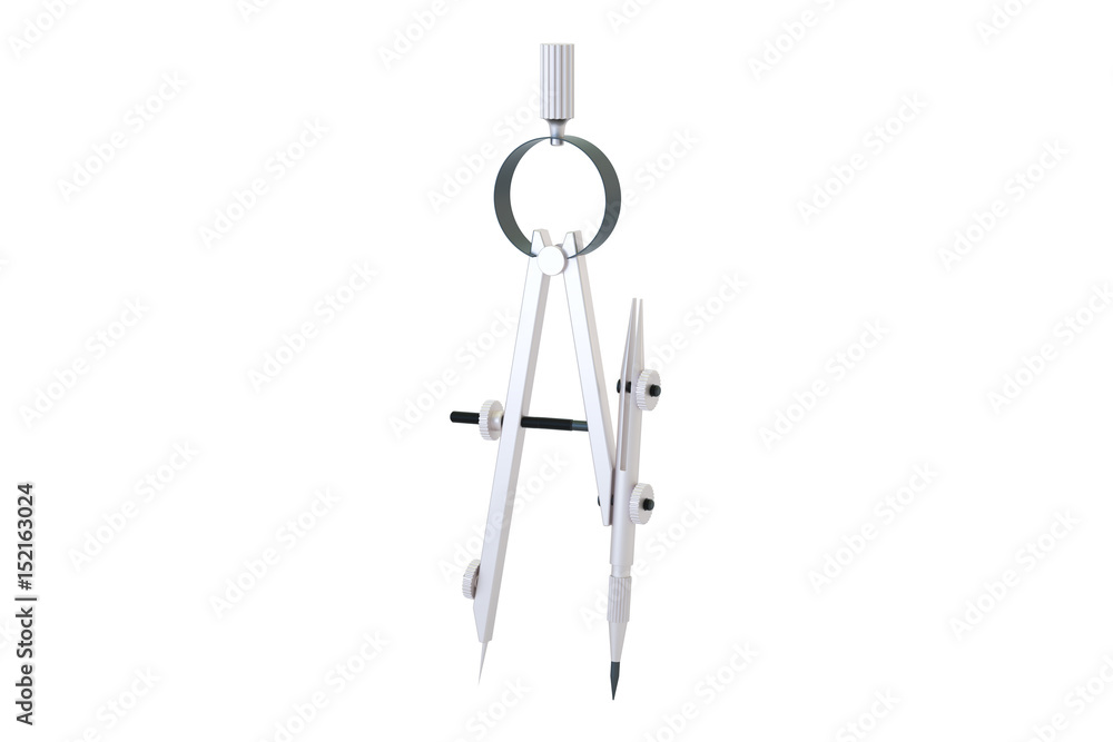 Poster compass, drawing tool. 3d rendering