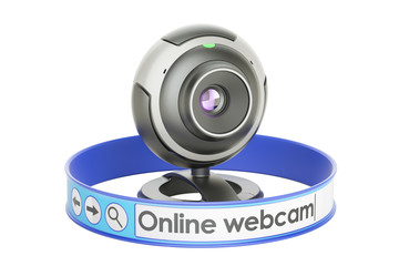 Internet communication concept, webcam online. 3D rendering