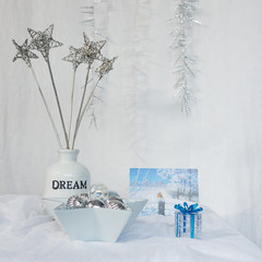 Christmas in white with a bit of blue