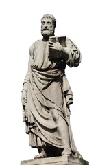 Papier Peint photo Monument historique Saint Peter patron of Rome statue (isolated on white background)