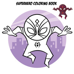 Superhero Coloring Book. Comic character isolated on white background