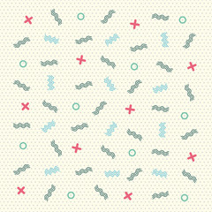 Trendy geometric elements memphis cards. Retro style texture, pattern elements. Modern abstract design poster, cover, card design.