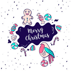  pattern with candy cane, star and gingerbread