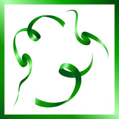 Fototapeta premium Wavy green ribbons in form of clouds or fumes
