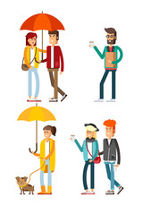 Vector set of characters in a flat style.
