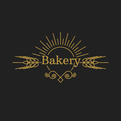 Bakery vector logo. Luxury badge template