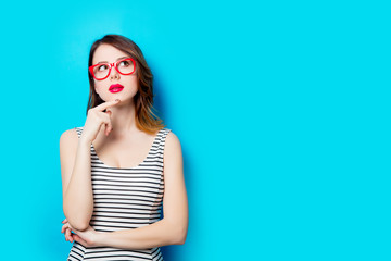 young woman in glasses