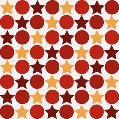 Retro seamless abstract pattern - star alternating circle in vintage colors