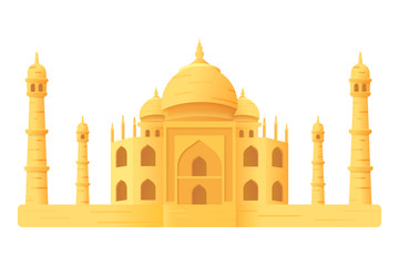 Taj Mahal temple illustration icon isloated