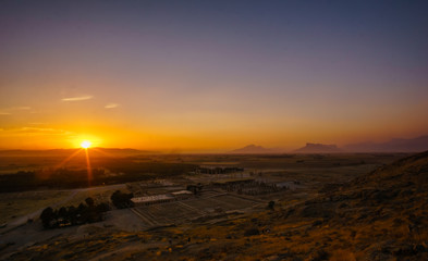 Panoramic view over Persepolis by Shiraz in Iran