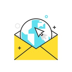 Color box icon, mailing illustration, icon
