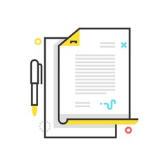 Color box icon, legal documents illustration, icon