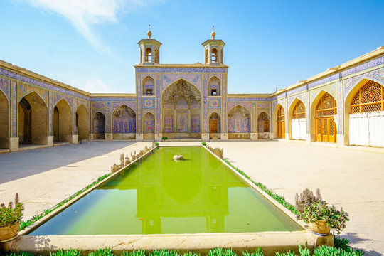 View of Nasir al-Mulk Mosque in Shiraz, Iran