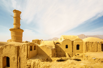 View over ancient city of Karanaq by Yazd