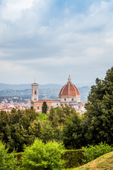 Fototapeta na wymiar Vue sur Florence depuis les jardins du Palais Pitti