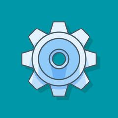 Cogwheel line art vector logo