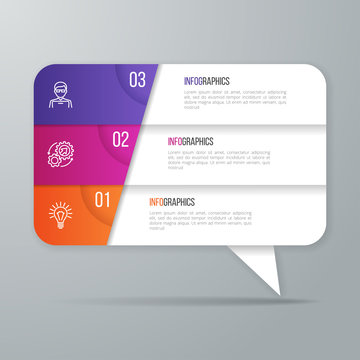 Speech Bubble Shaped Infographic Design. 3 Options Business