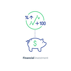 Financial investment, piggy bank money, future savings, budget fund