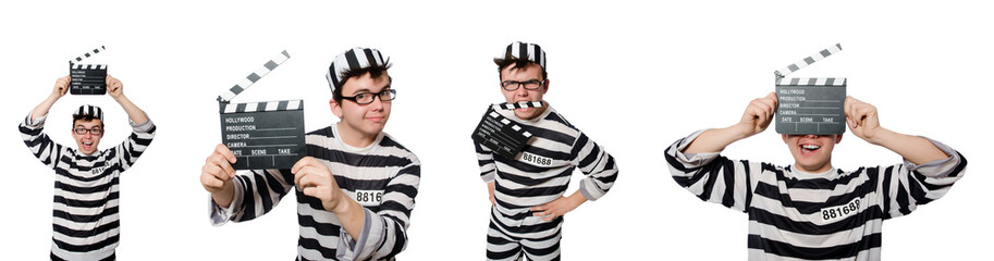 Funny prison inmate in concept