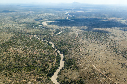 Aerial View Somewhere Above The Serengeti National Park And The Great Rift Valley - Tanzania Africa