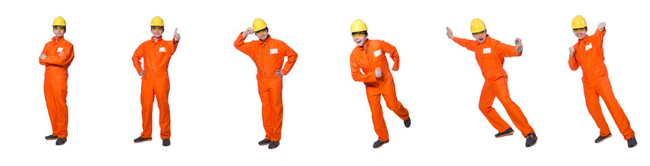 Industrial worker isolated on the white background