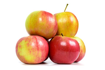 Red apples on white background