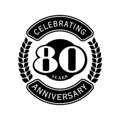80 years anniversary design template. Vector and illustration. Anniversary logo.
