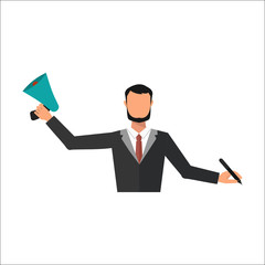 Business man office job stress work vector illustration flat style person manager character