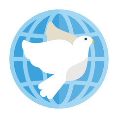 Dove flying bird vector illustration cartoon cute fauna peace symbol feather flight animal silhouette