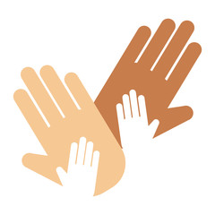 Fototapeta premium People hands showing greeting wrist direction symbol finger human thumb concept vector illustation