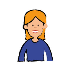 cartoon woman icon over white background. vector illustration