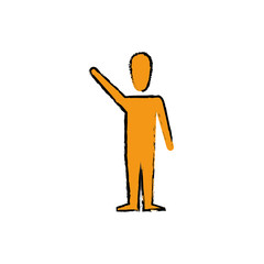 pictogram man icon over white background. colorful design. vector illustration