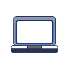 laptop computer icon over white background. vector illustration