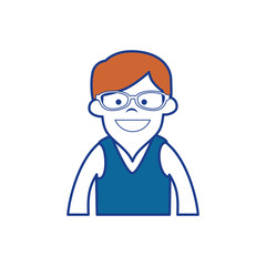 cartoon happy man icon over white background. vector illustration