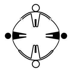 people emblem icon over white background. vector illustration