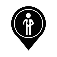 location pin with pictogram man icon over white background. vector illustration