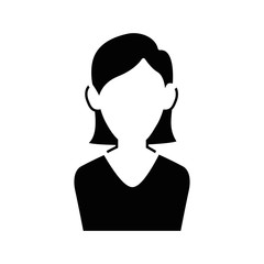 woman avatar icon over white background. vector illustration