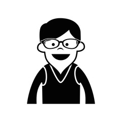 cartoon man icon over white background. vector illustration