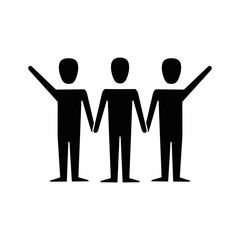 teamwork emblem icon over white background. vector illustration