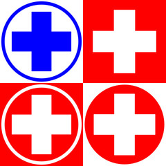 Medical cross. Set of medical symbols options. Vector .