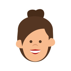 cartoon woman icon over white background. colorful design.  vector illustration