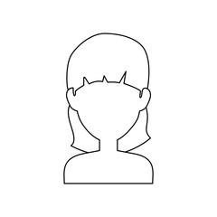 woman with short hair icon over white background. vector illustration