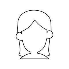 woman with long hair icon over white background. vector illustration