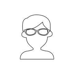 Obraz na płótnie Canvas man with glasses, avatar icon over white background. vector illustration
