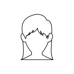 woman with long hair icon over white background. vector illustration