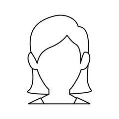 woman with short hair icon over white background. vector illustration