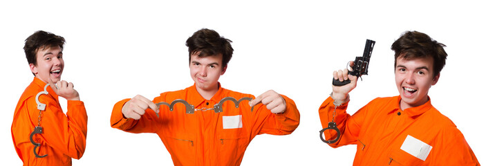 Funny prison inmate in concept