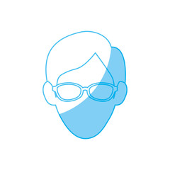 man with glasses, avatar icon over white background. vector illustration